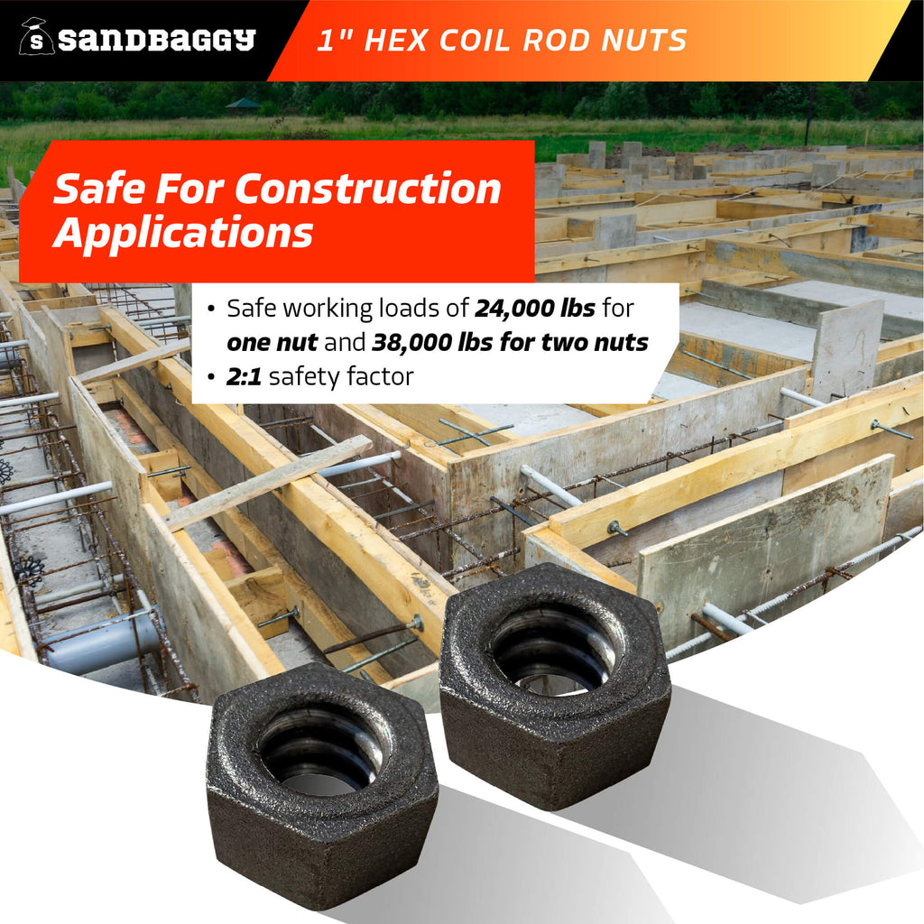 1" coil rod nuts safe for constructions