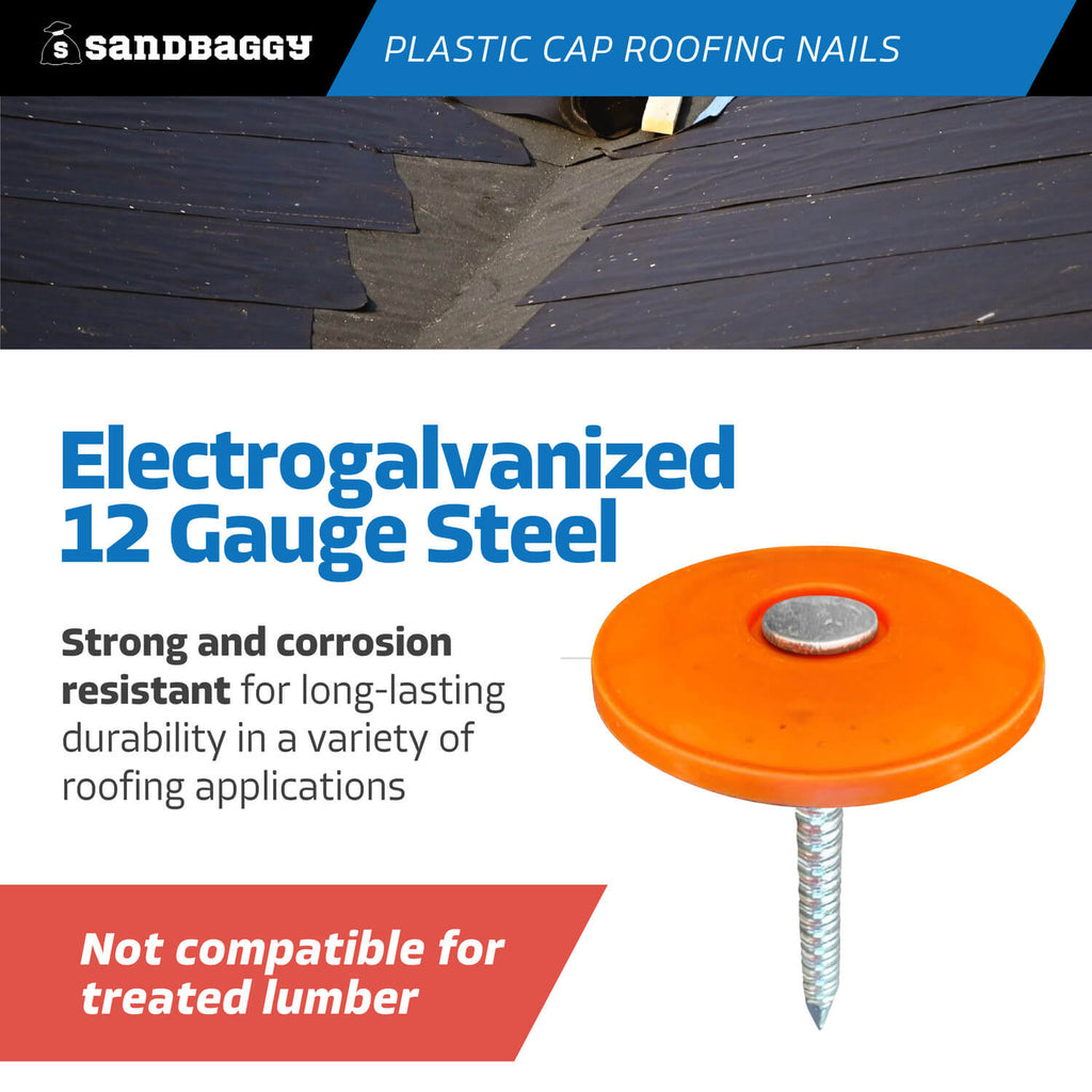 1" plastic cap roofing nails - electro galvanized