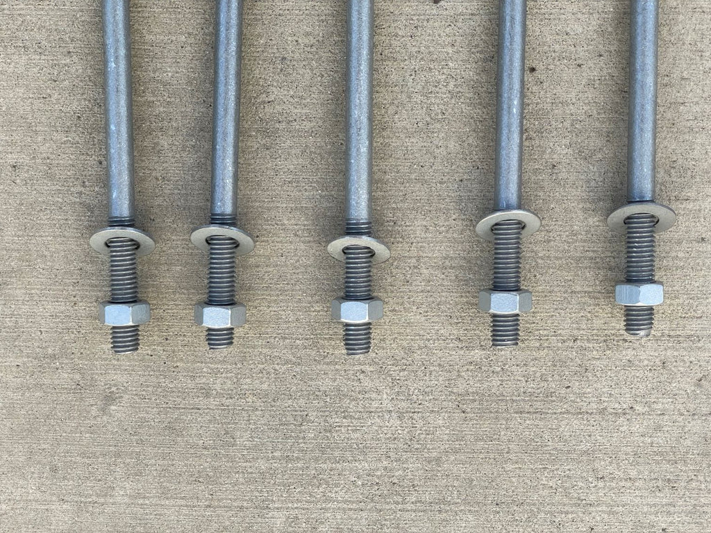 10" threaded concrete anchor bolts - nuts and washers included
