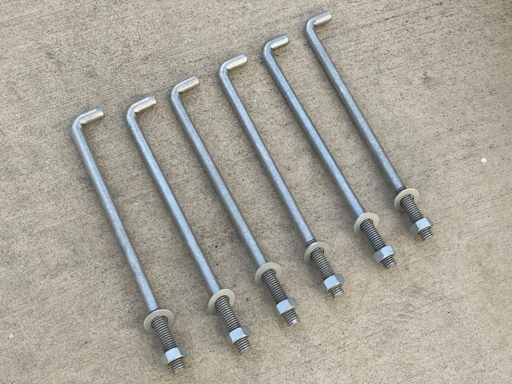 10" galvanized concrete anchor L-bolts