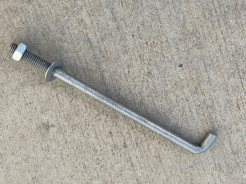 1/2" x 10" Threaded Concrete Anchor L-Bolts (Nuts & Washers Included) - Galvanized