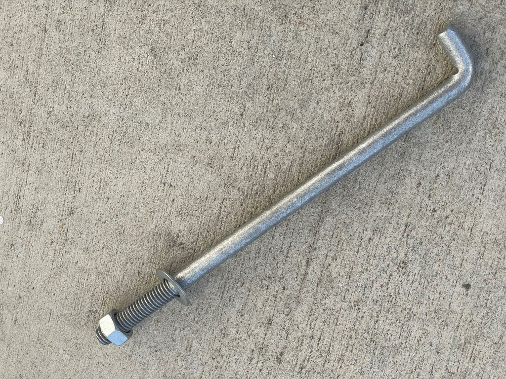 1/2" x 10" Threaded Concrete Anchor L-Bolts (Nuts & Washers Included) - Galvanized