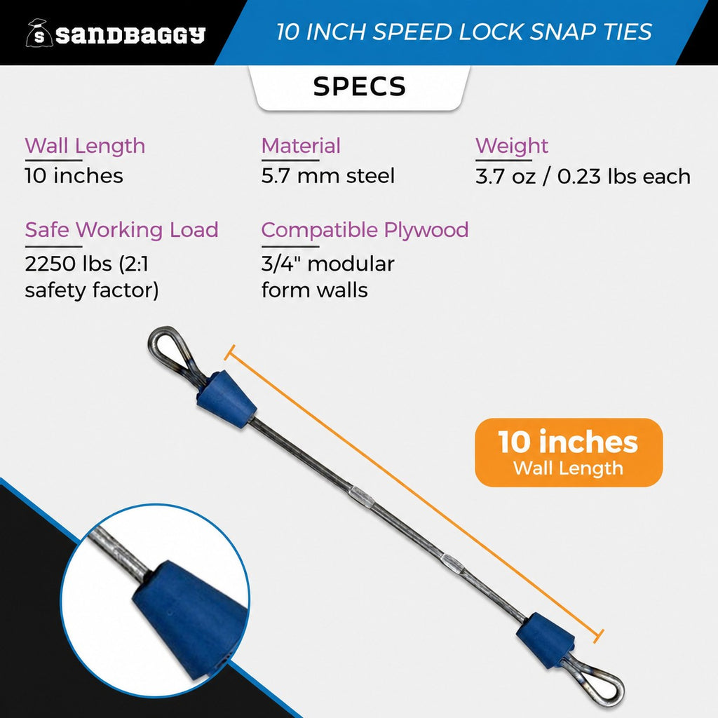 10 inch speed lock snap tie