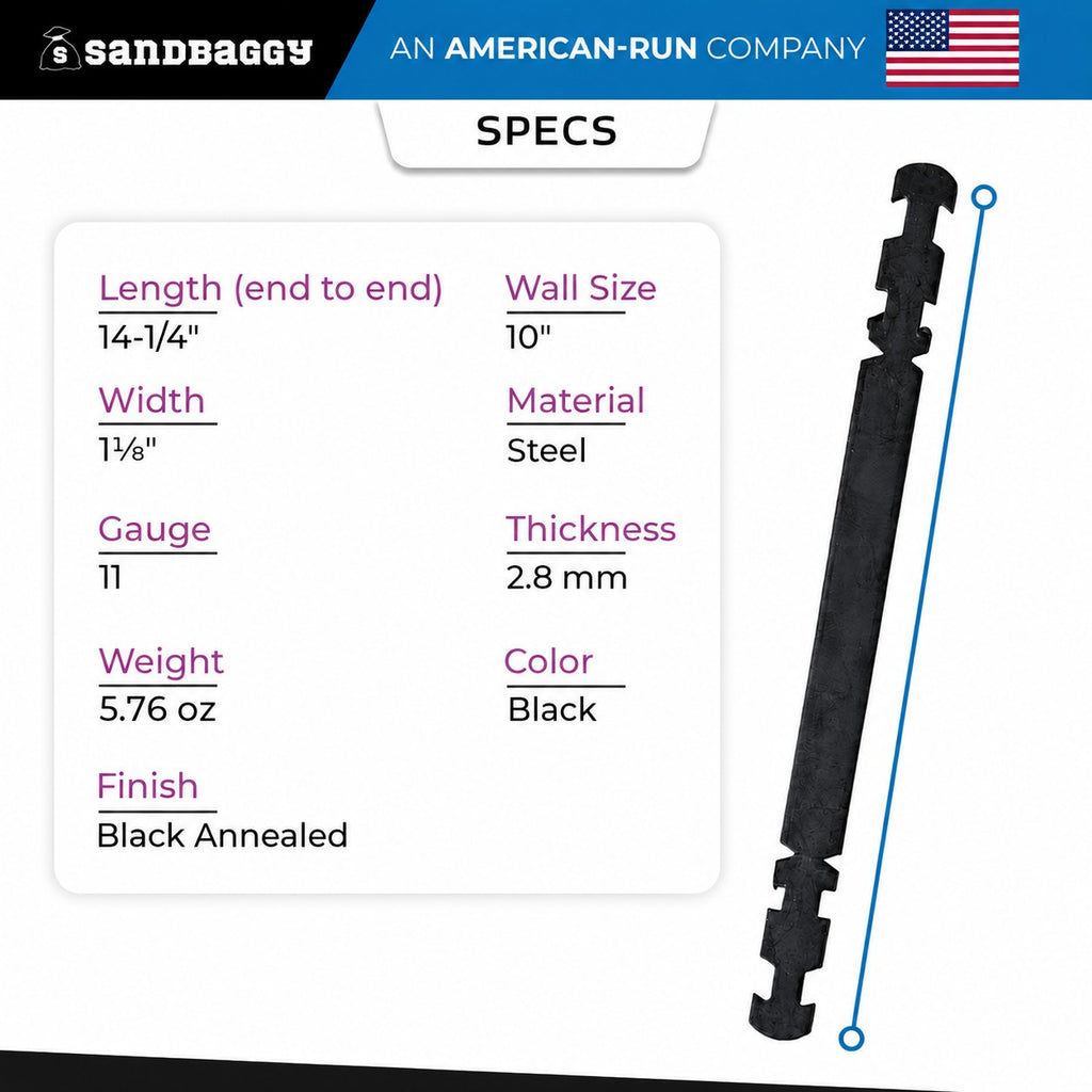 10 inch flat stacking ties for concrete forms