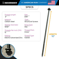 10 inch timber screws