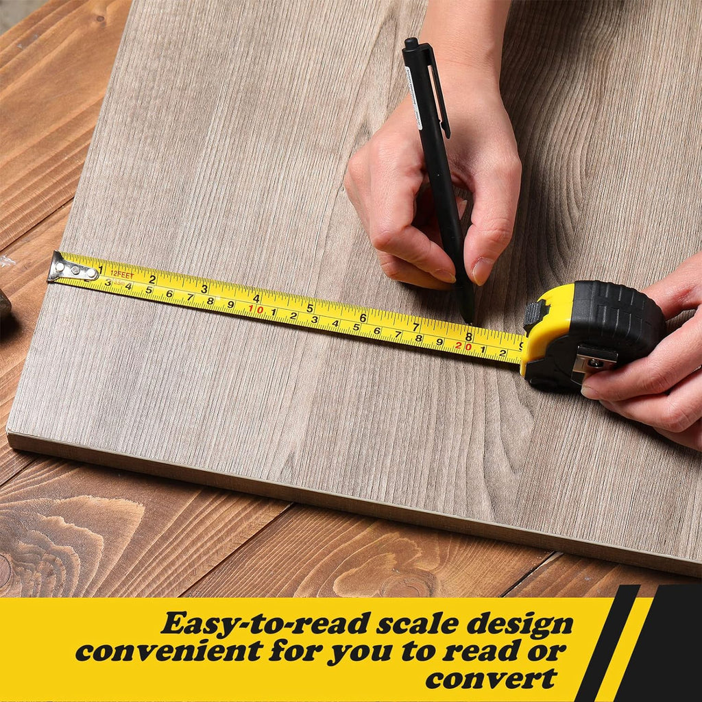 yellow 12 ft retractable tape measure