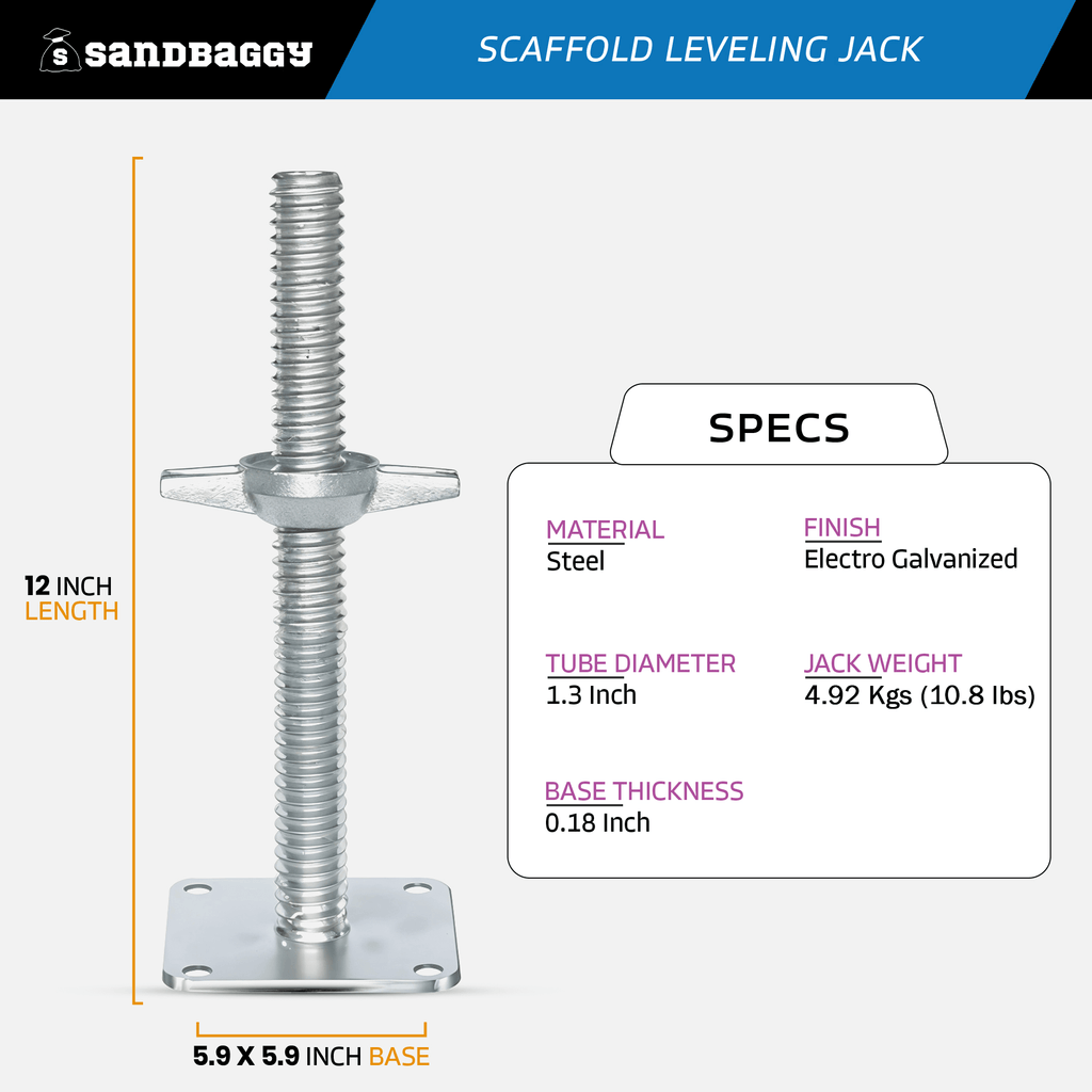 12" adjustable scaffold screw jack