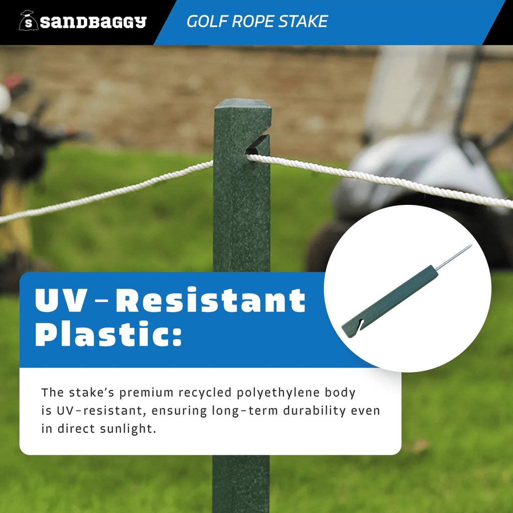 12" golf rope stakes - UV Resistant