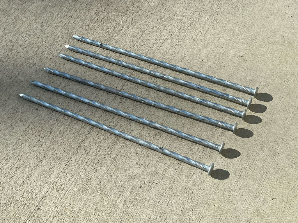 12 in. Galvanized Spiral Landscape Edging Spikes - 1 Gauge Steel