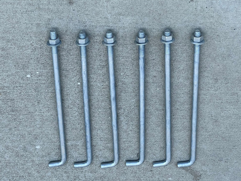 12" galvanized concrete anchor L-bolts (J-Bolt)