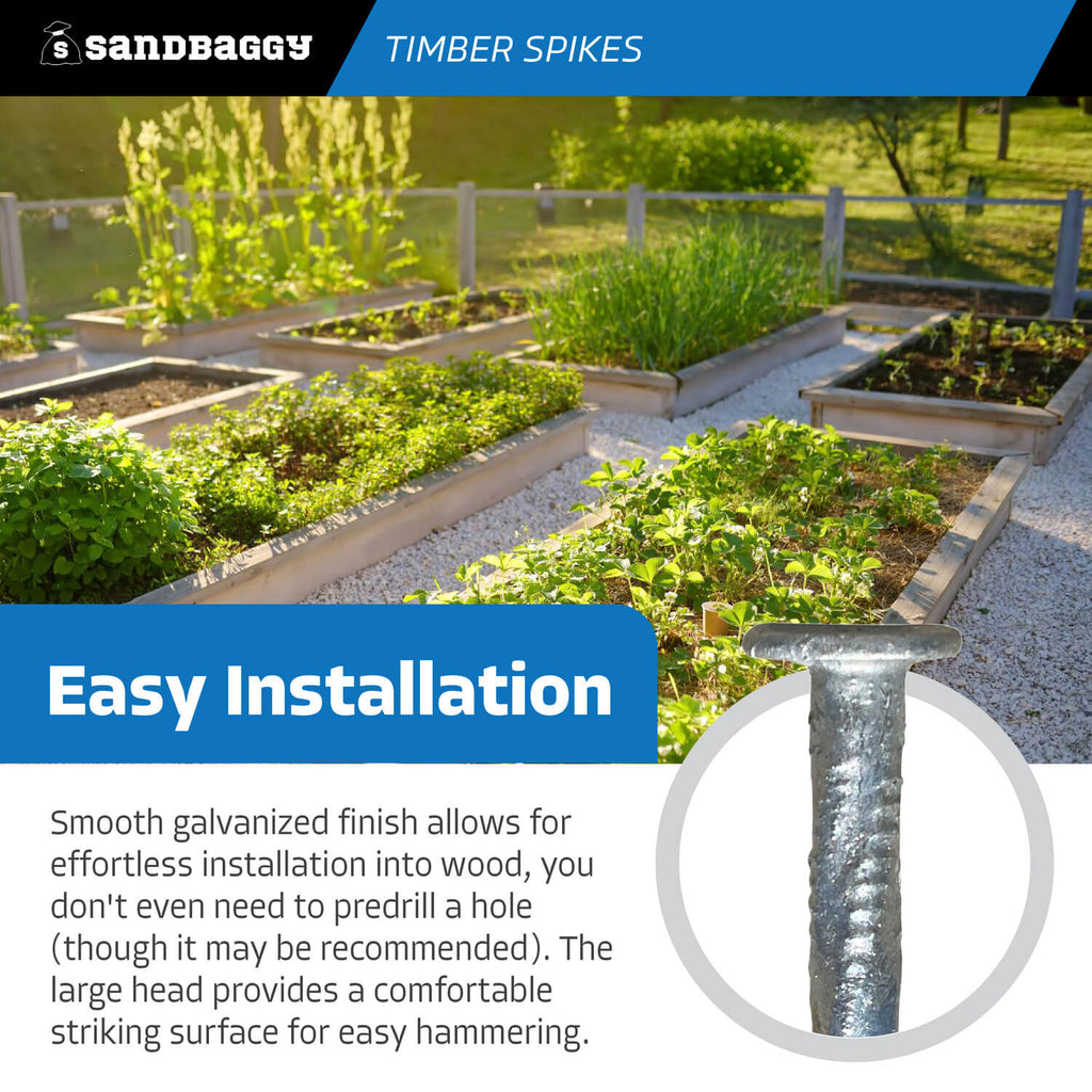 12 inch landscape timber spikes - easy installation