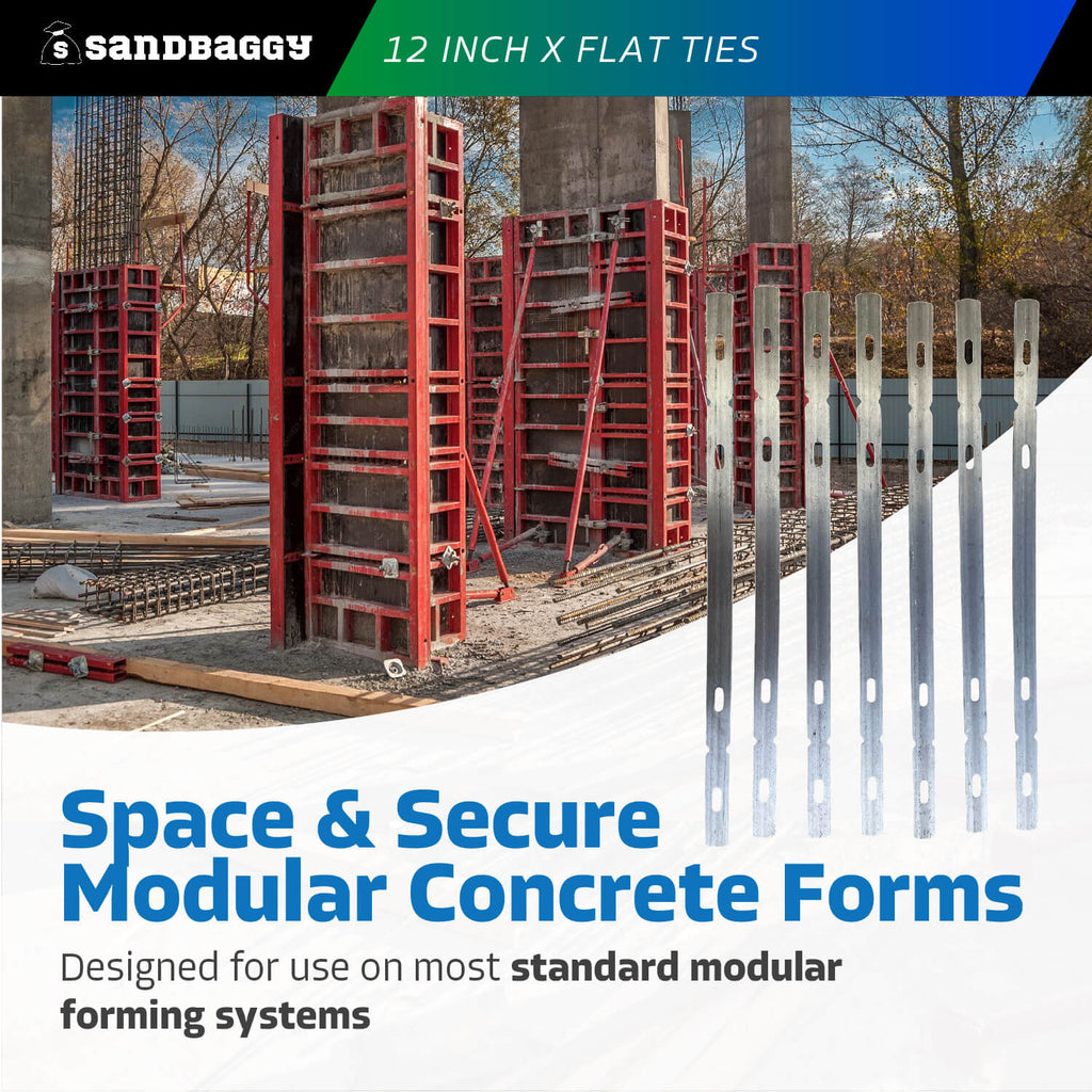 12" X Flat Ties for standard modular concrete forms (symons)