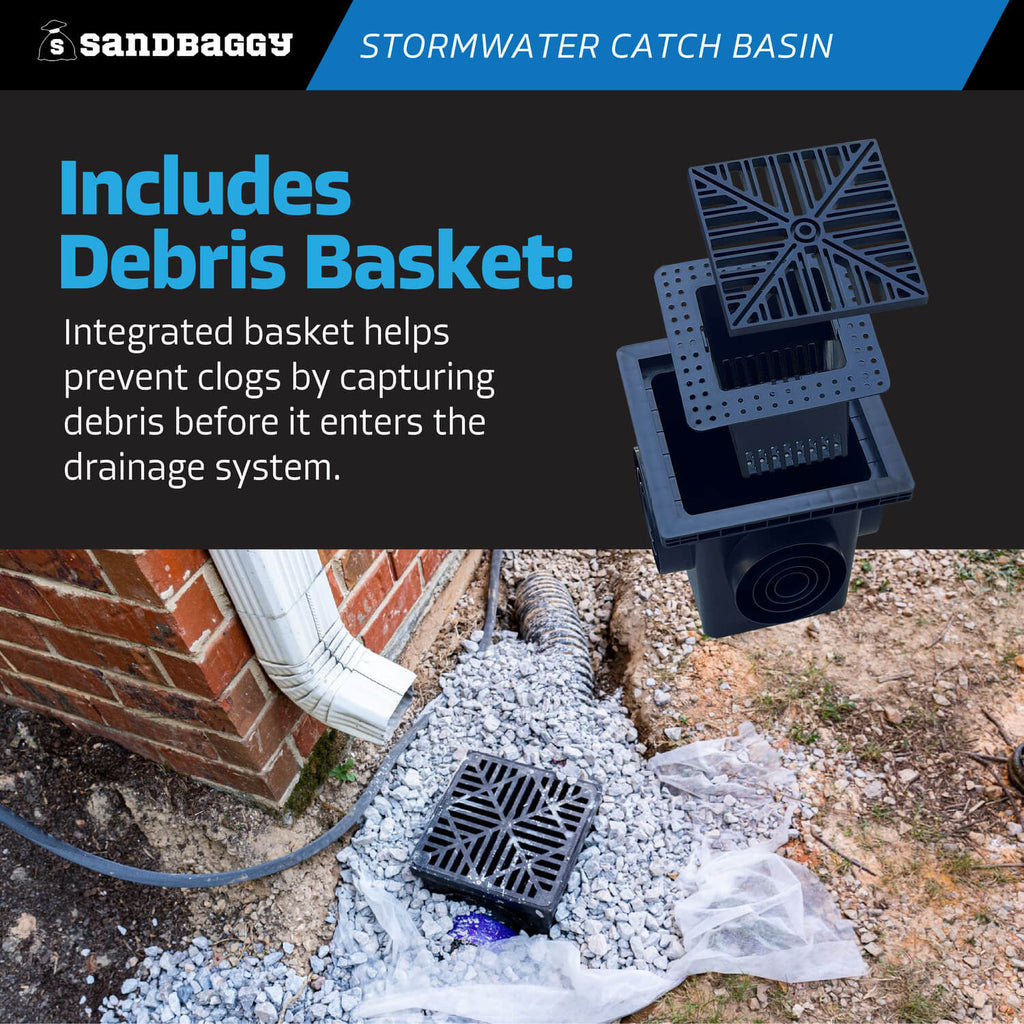 12" x 12" drainage catch basin - debris basket included