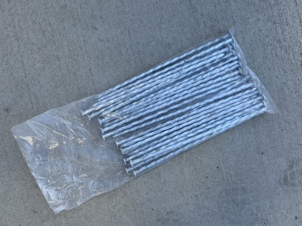 12 in. Ultra Heavy Duty Galvanized Spiral Artificial Turf Nails - 1 Gauge Steel