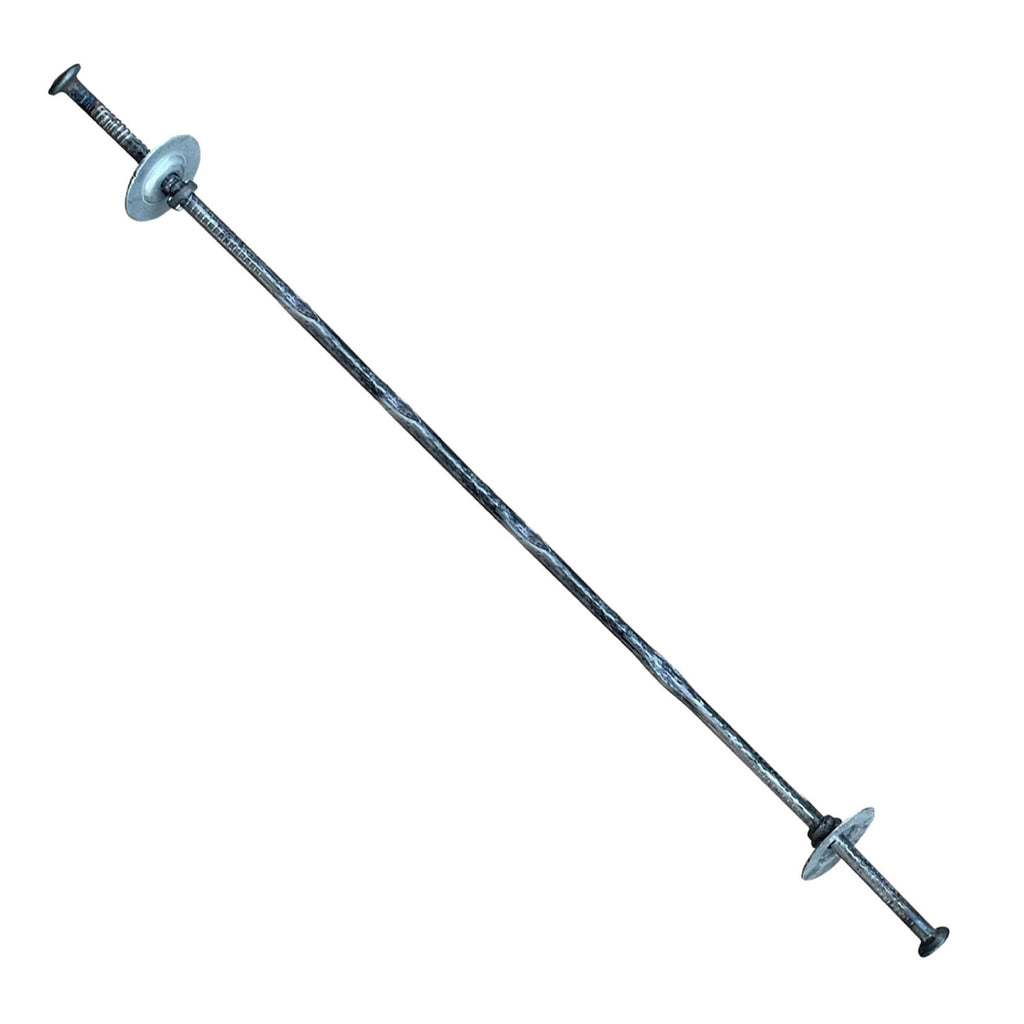 12" x 1 ⅝" Standard Snap Ties For Concrete Forms - 1" Cupped Loose Washer