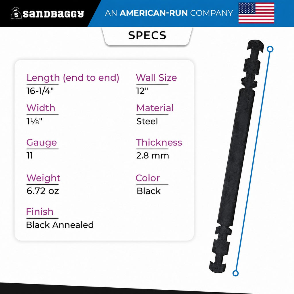 12 inch flat staking ties for concrete forming