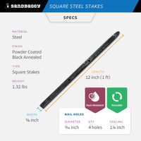 12 inch square concrete stakes specs