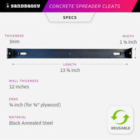12" x 3/4" Concrete Spreader Cleats specifications
