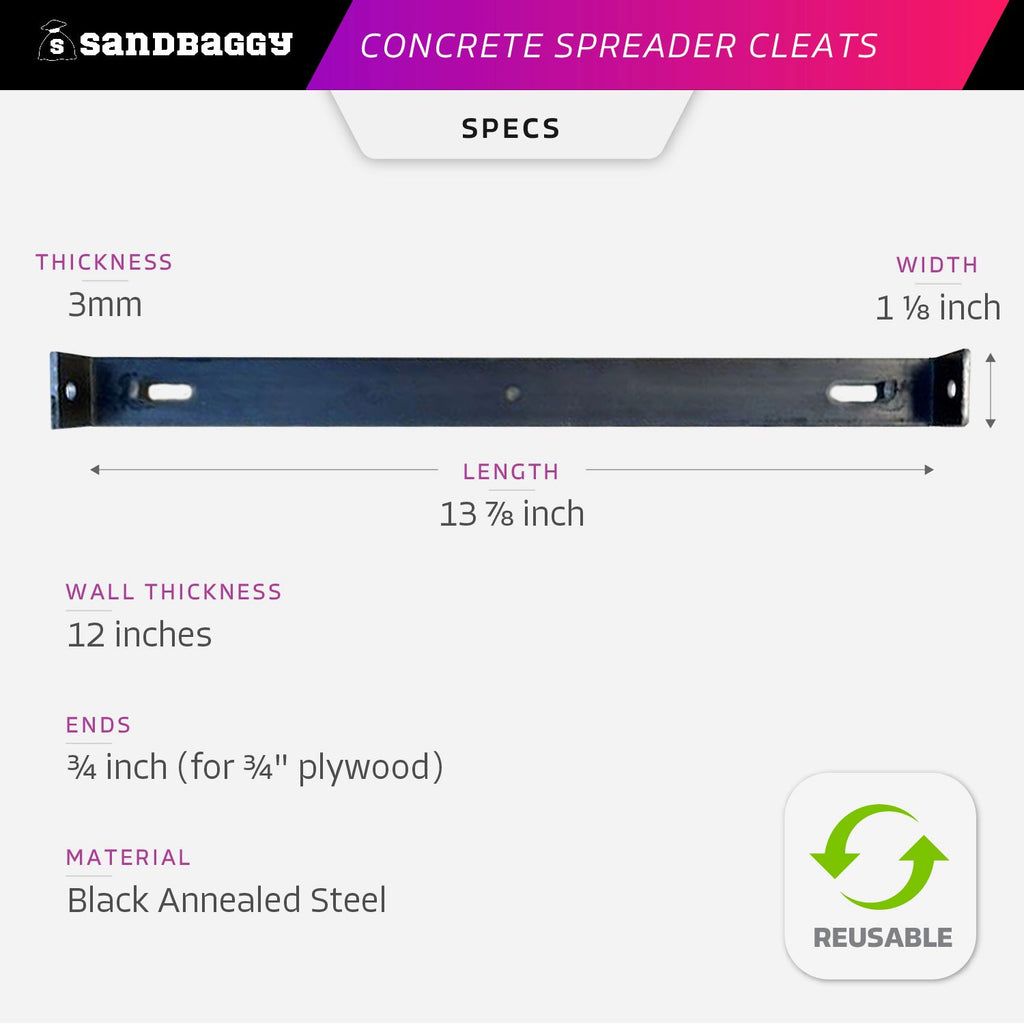 12" x 3/4" Concrete Spreader Cleats specifications