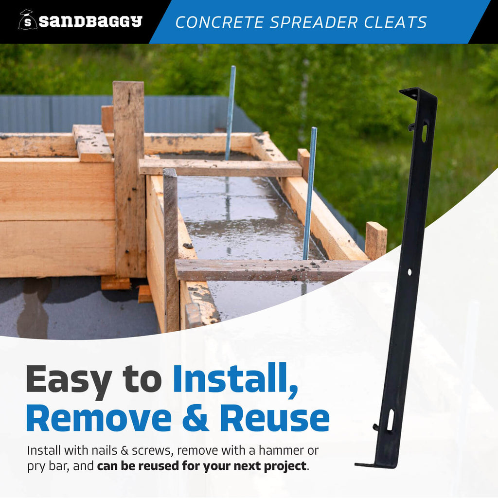 12" x 1 ⅛" Concrete Spreader Cleats - Form Clips