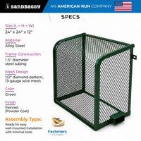 24"x24"x12" Wall-Mounted Backflow Security Cage – Backflow Preventer Enclosure (Green)
