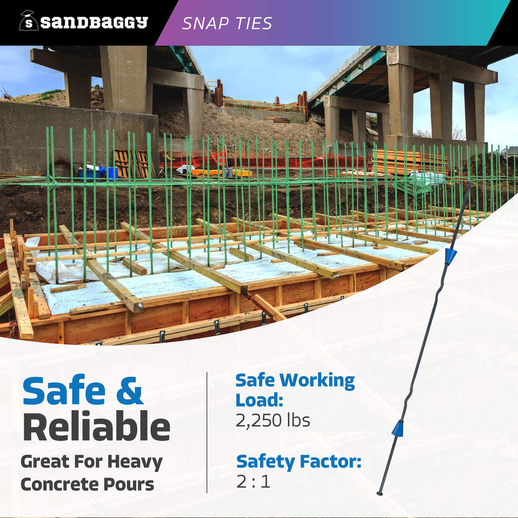 14" short end snap ties for concrete formwork