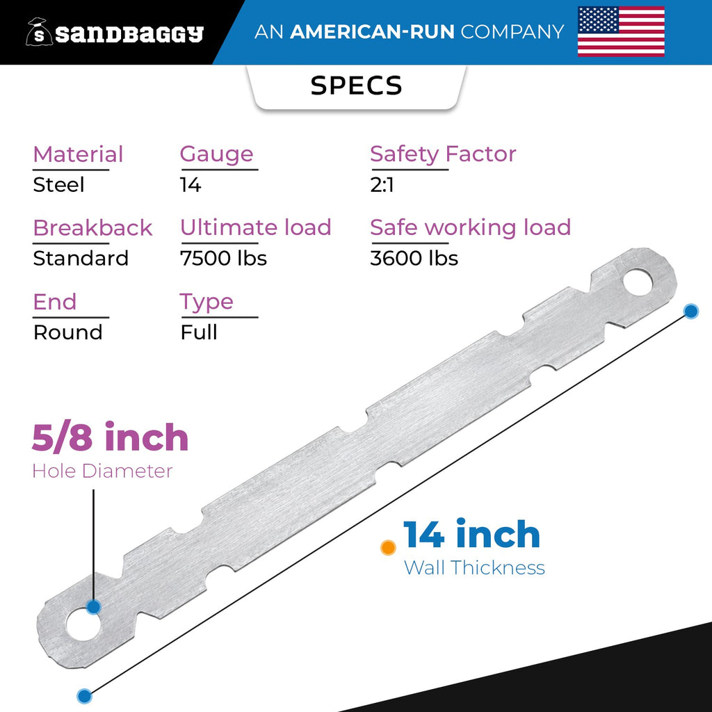14 in aluminum form ties