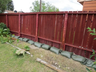 Green Sandbags Water Barrier