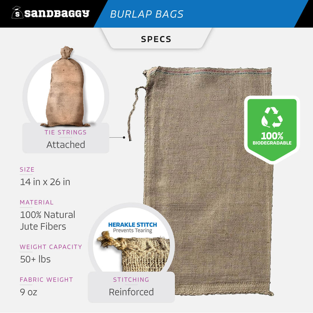 14" x 26" burlap bags dimensions