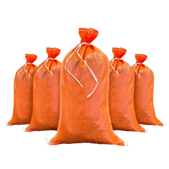 empty orange sandbags