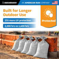 14" x 26" Empty White Sandbags with Tie Strings - UV Resistant (50 lb Capacity)