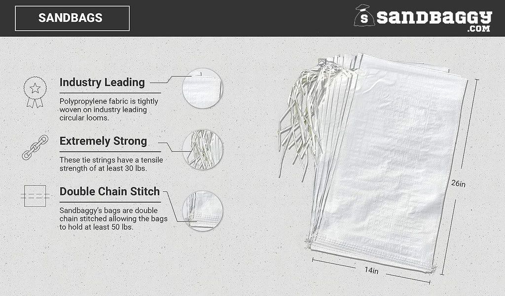 premium white polypropylene sandbags
