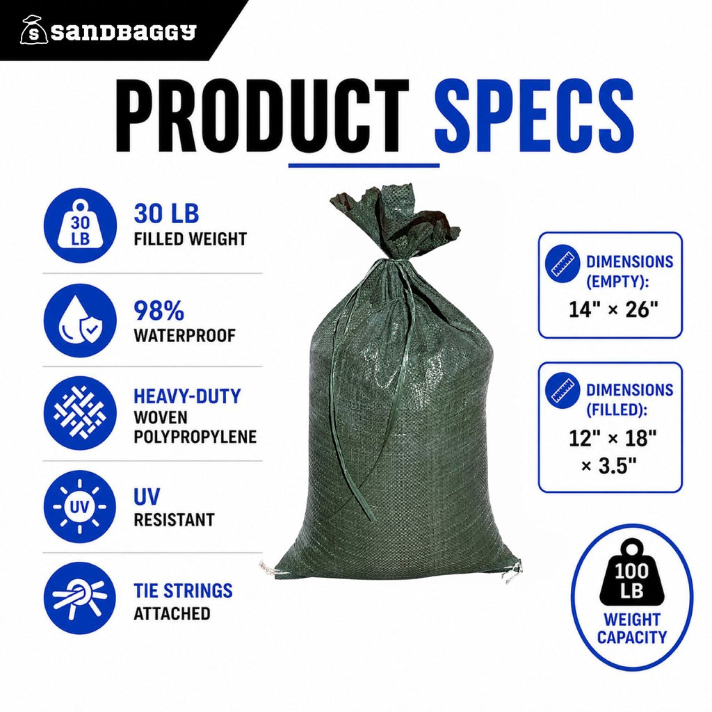 30 lb prefilled sandbags - Green
