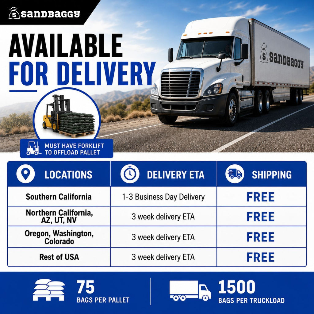 white pre filled sandbags delivery