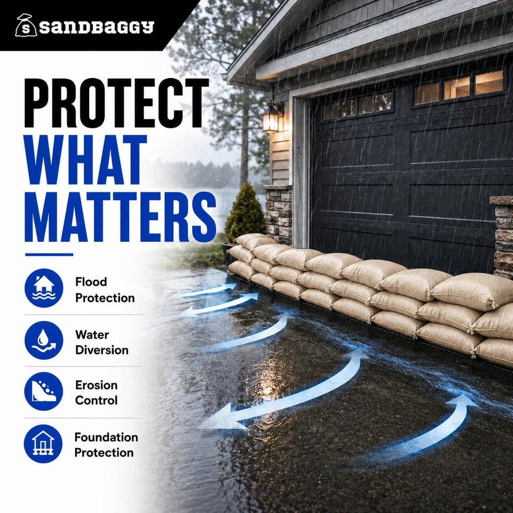 Pre-Filled Sandbags for Flooding – 14" x 26", 30 lb Bags by Pallet (Beige)