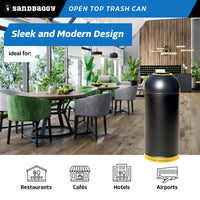 15 gallon open top dome trash can modern design