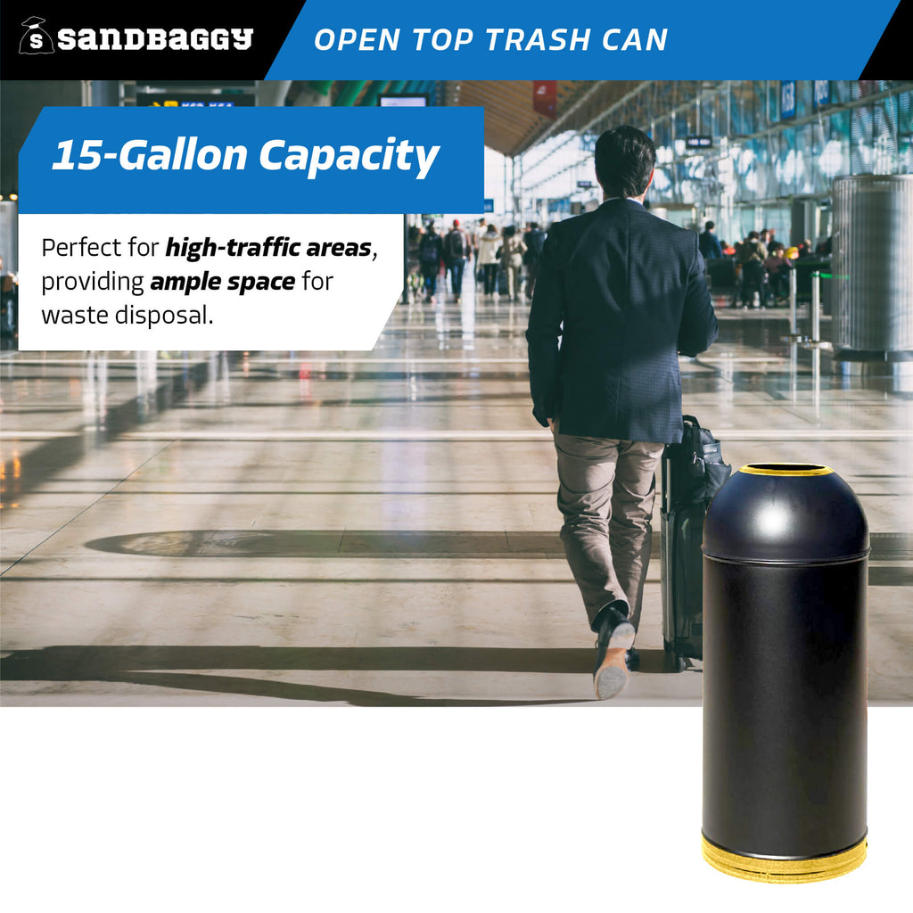 15 gallon open top dome trash can - heavy duty