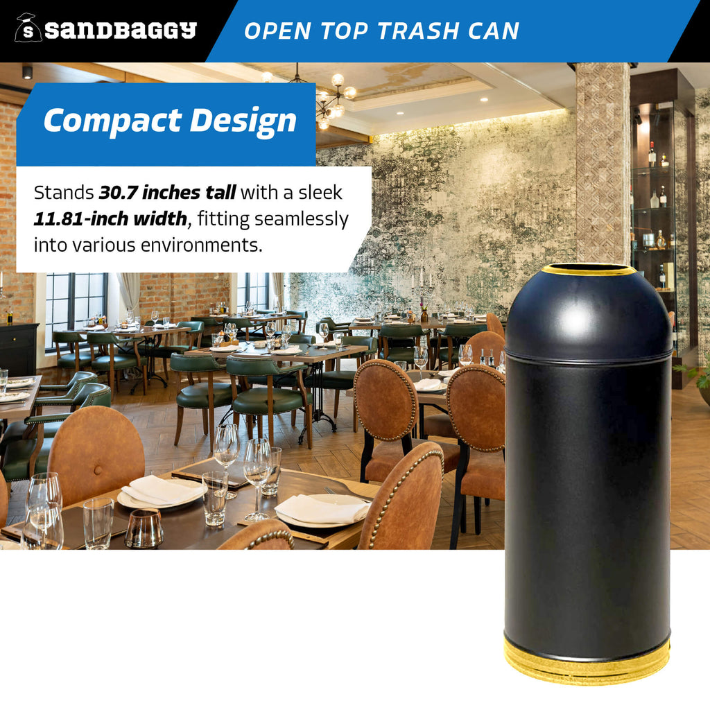 15 gallon open top dome trash can - compact