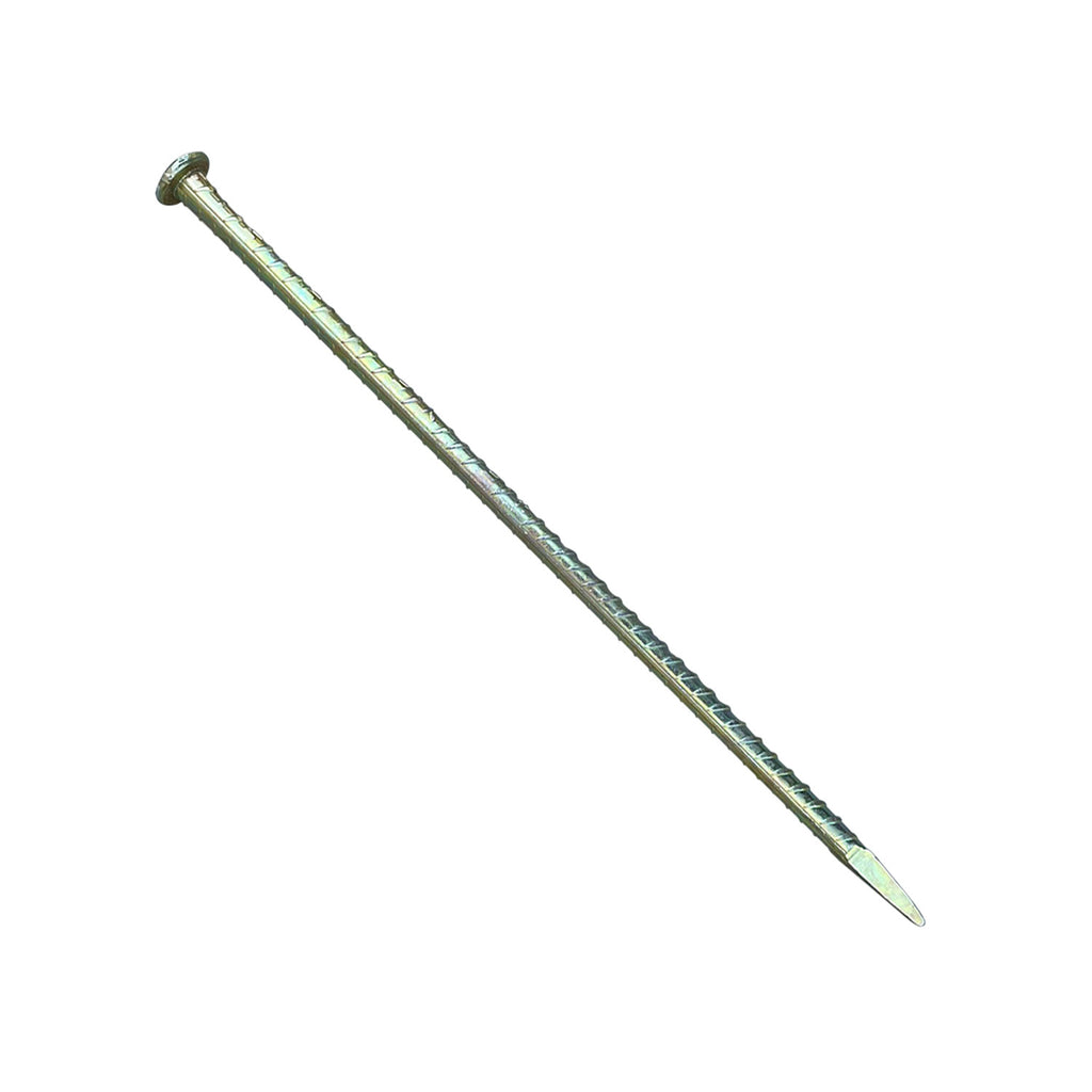 Galvanized 16" rebar pins with flat nail head