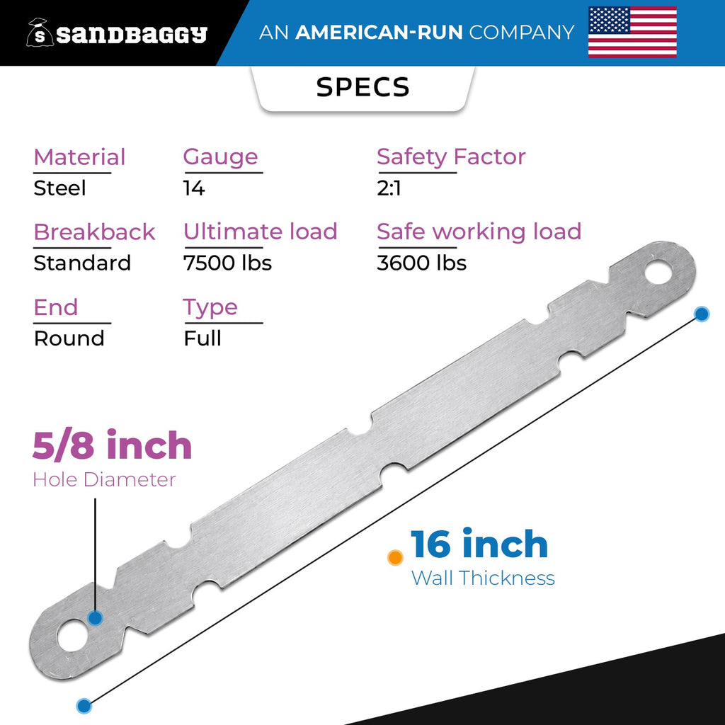 16 in aluminum form ties