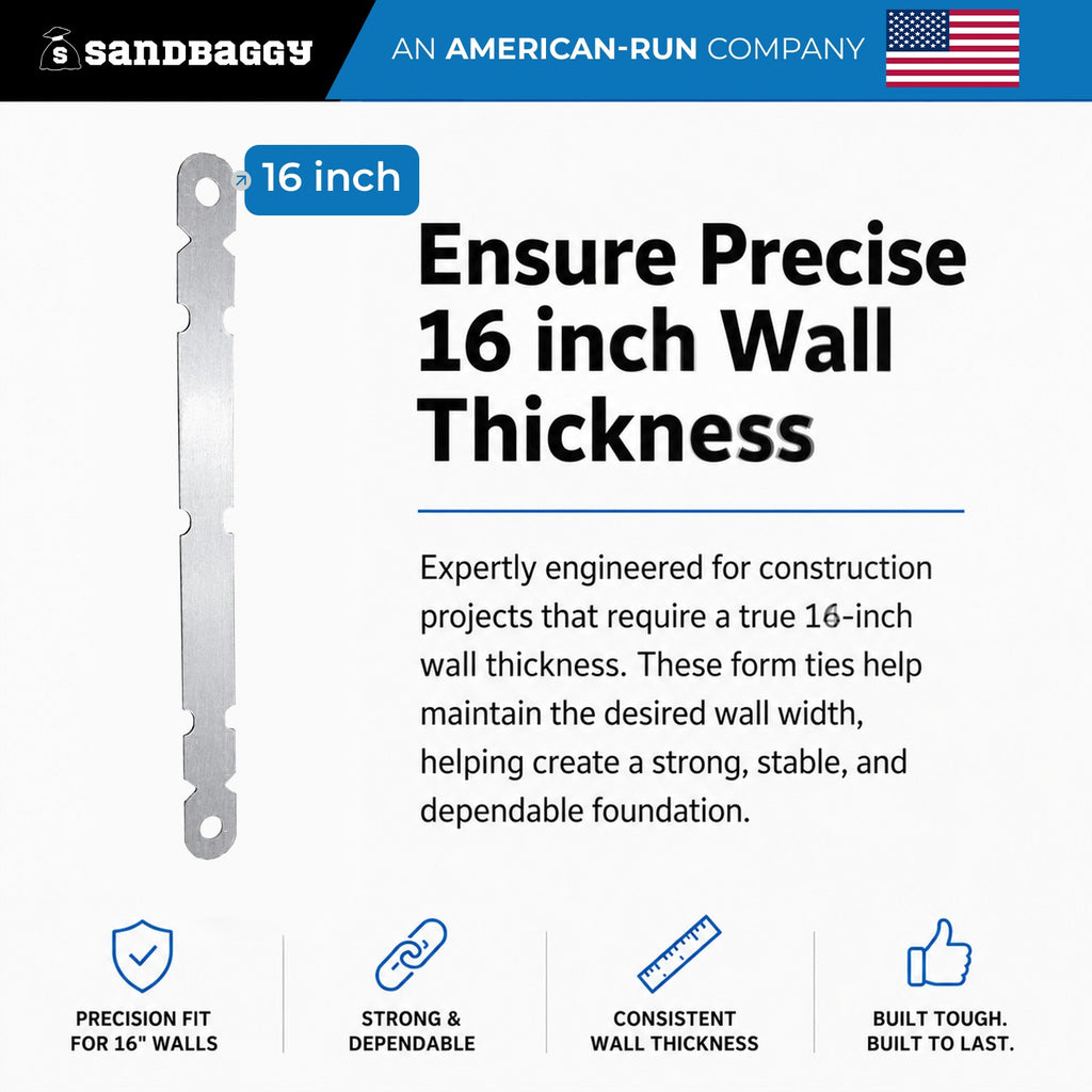 16 in aluminum form ties