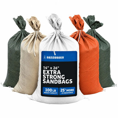 14” x 26” Woven Polypropylene Sandbags for Flooding – Empty & Durable