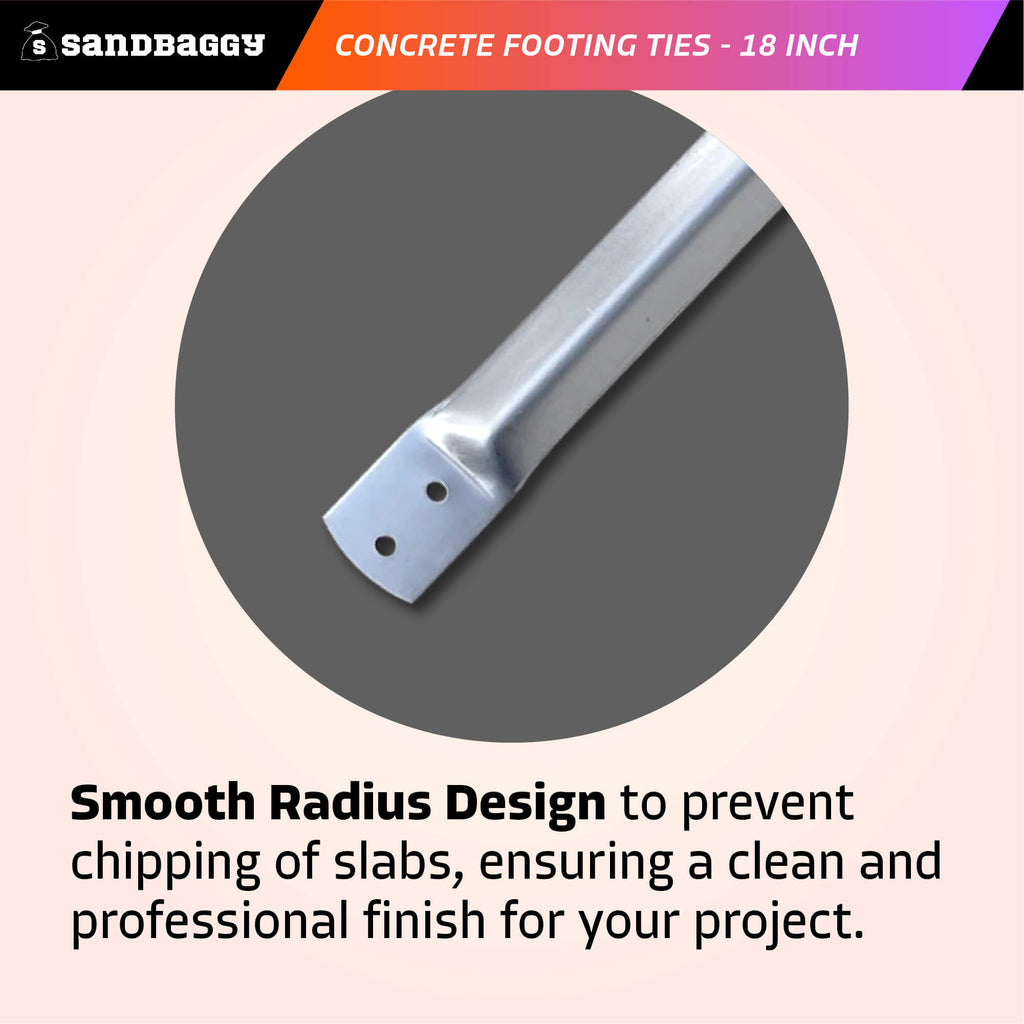 18 inch concrete footing ties smooth radius