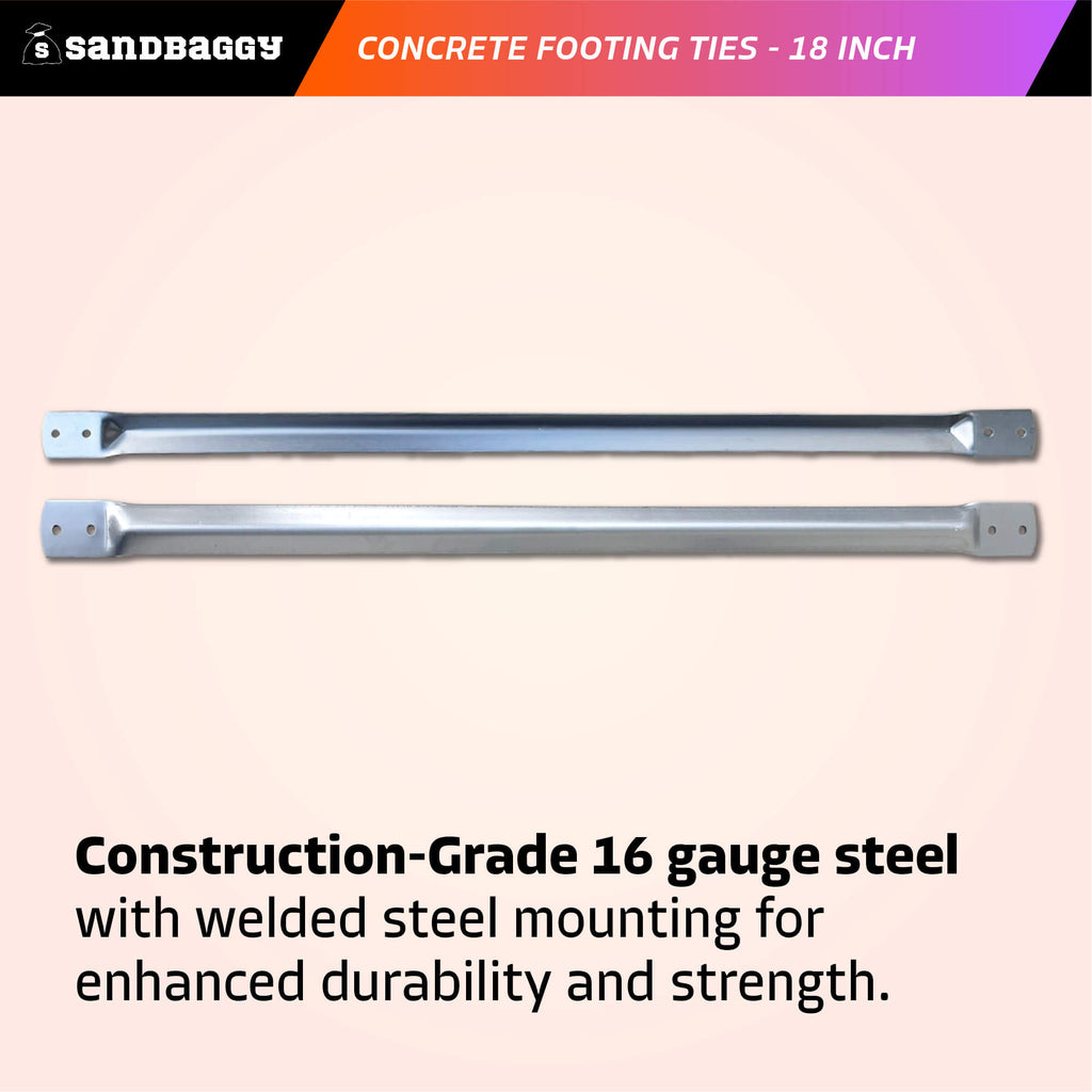 18 inch concrete footing ties 16 gauge steel