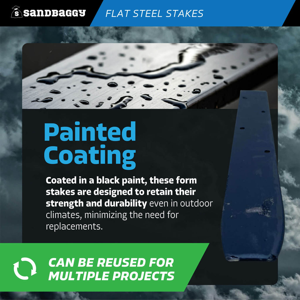reusable 18" flat metal stakes - painted