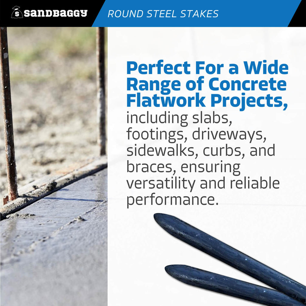 round 18 inch concrete form stakes