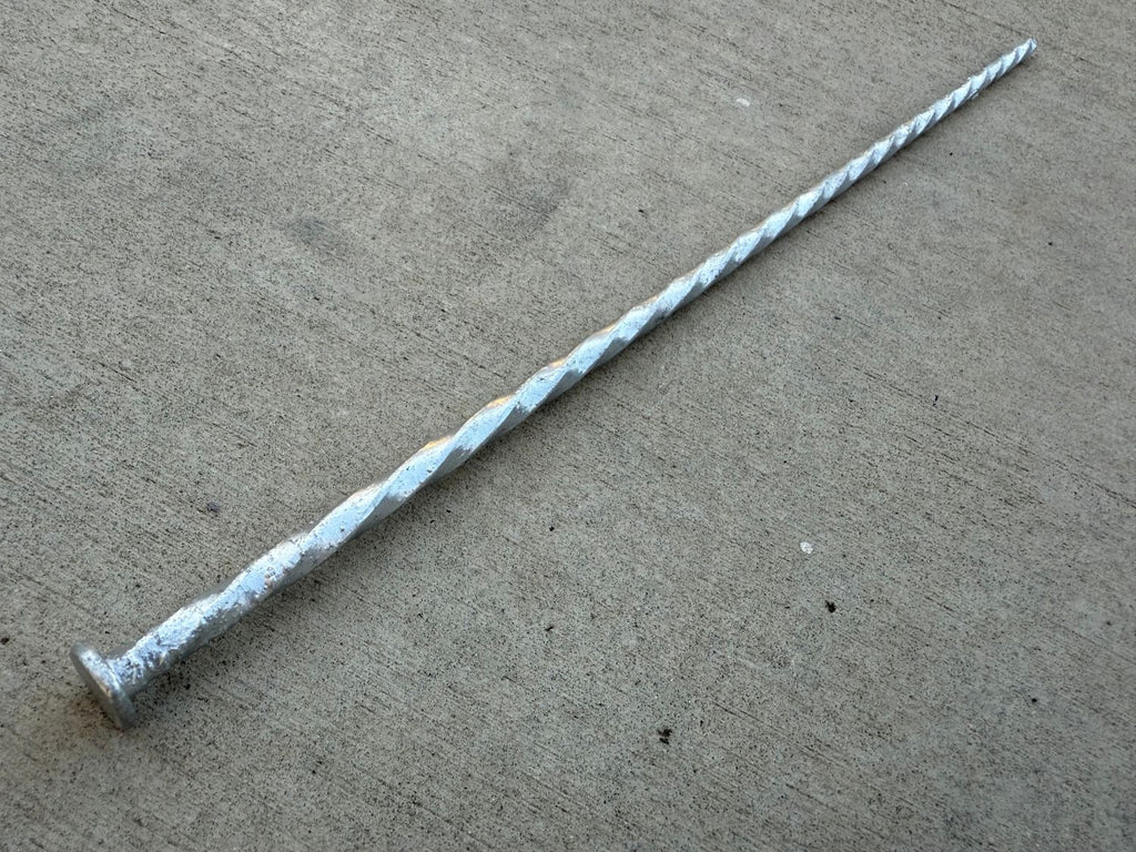18" Spiral Landscape Timber Spikes - Galvanized Steel Nails - 1 Gauge Steel