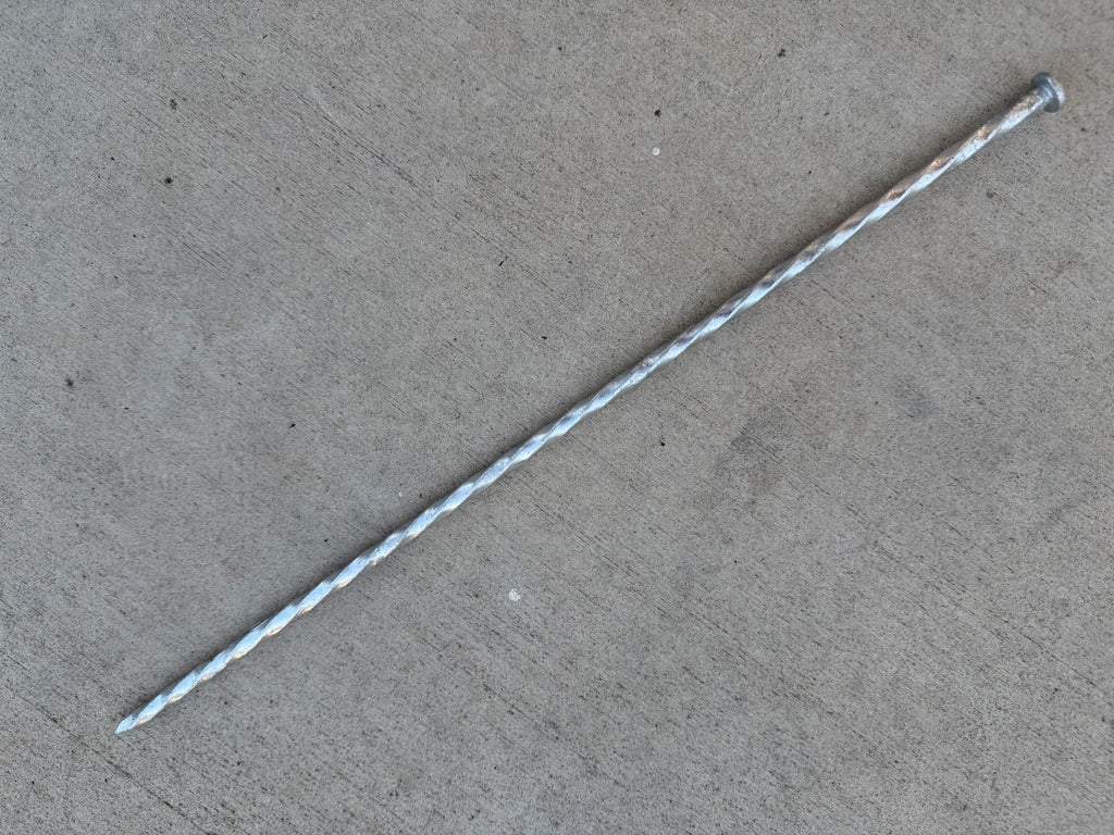 18" Spiral Landscape Timber Spikes - Galvanized Steel Nails - 1 Gauge Steel