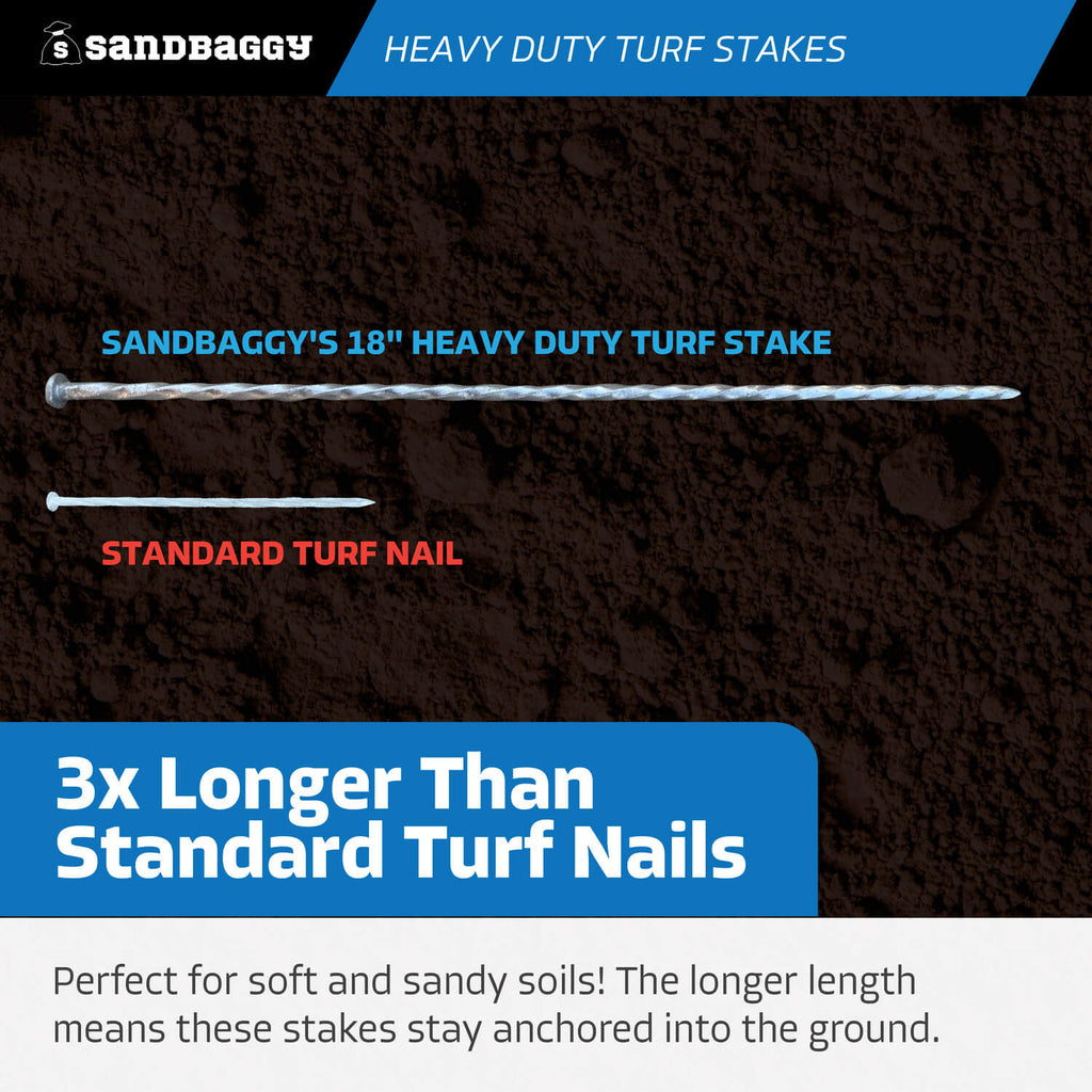 18 inch heavy duty turf nails - extra long