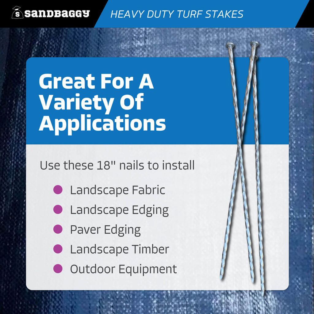 18 inch heavy duty turf nails - landscaping